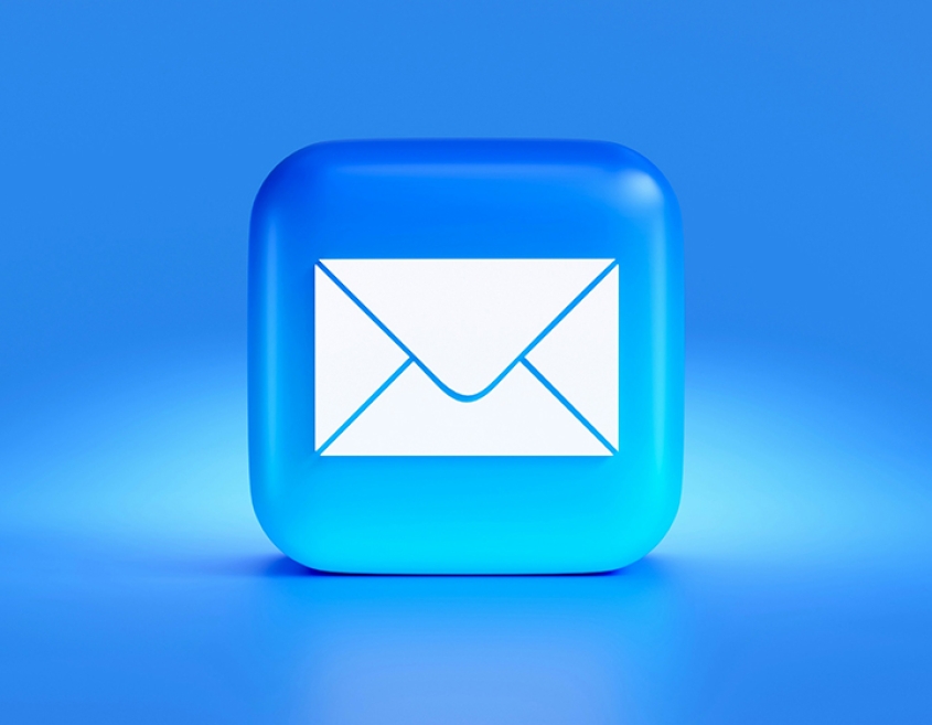 A digital graphic of a closed envelope representing email