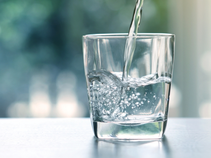 A glass of clear, pure water