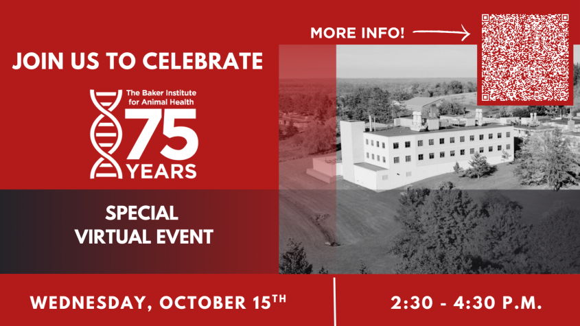 graphic image promoting Baker event on Wed. Oct. 15th with black and white image of the Baker Institute