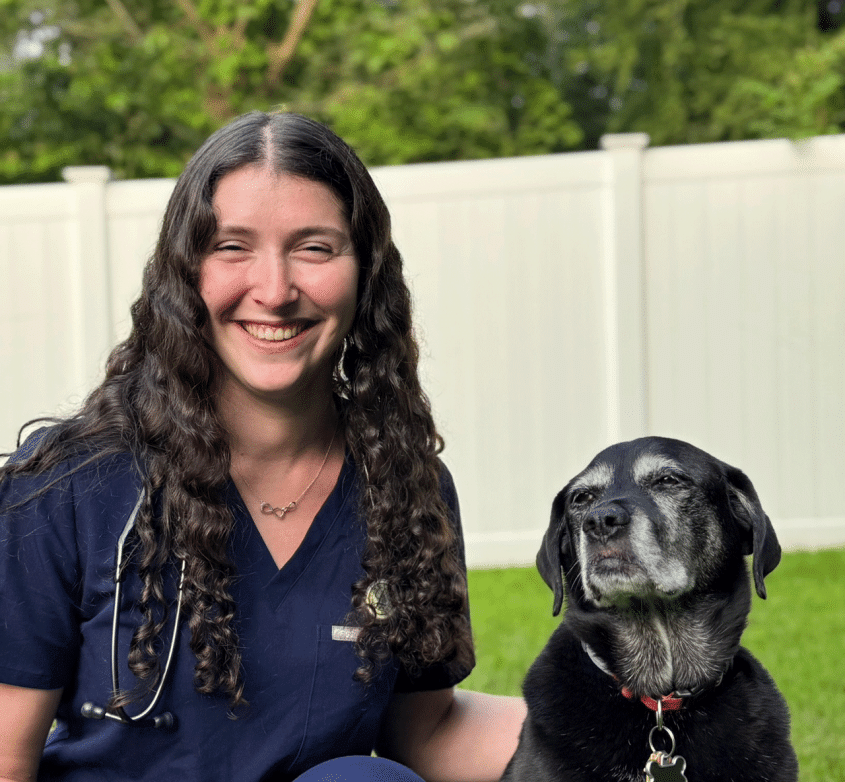 Taylor Schmeizer and dog