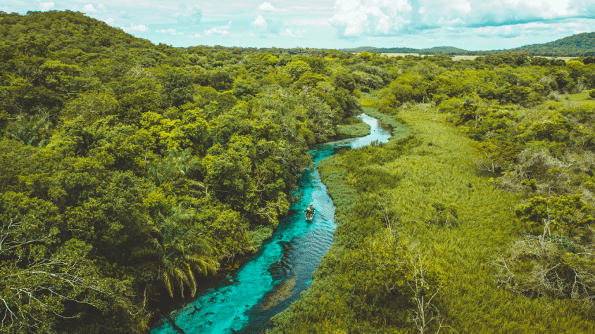 blue river in Brazilian country