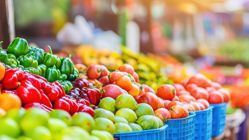 Stand selling fresh produce