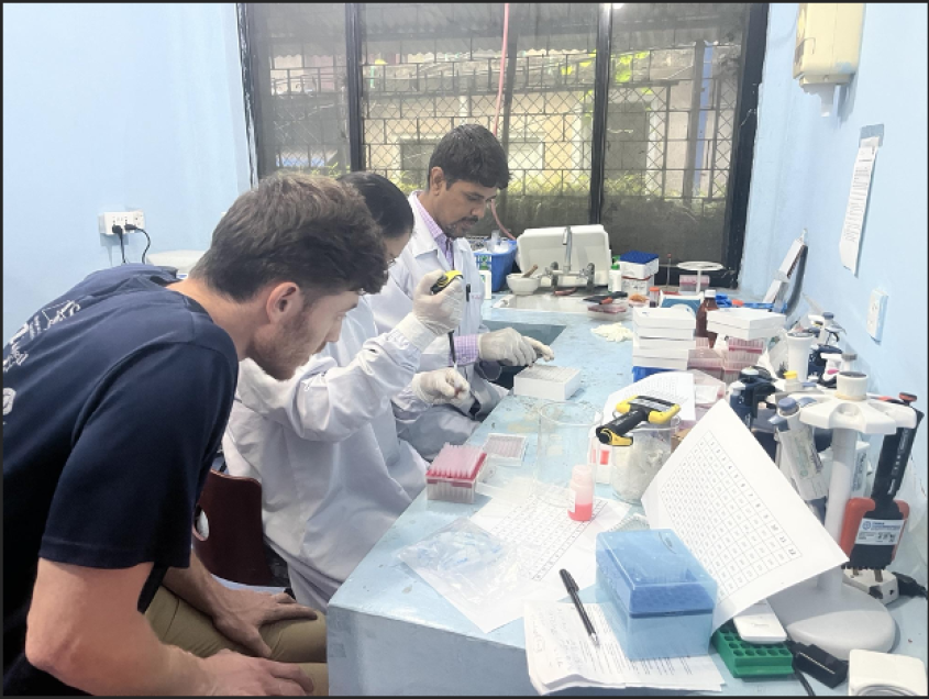 Student in Nepalese lab