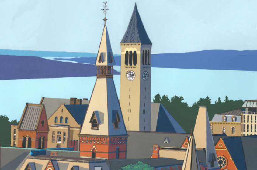 illustration of Cornell skyline