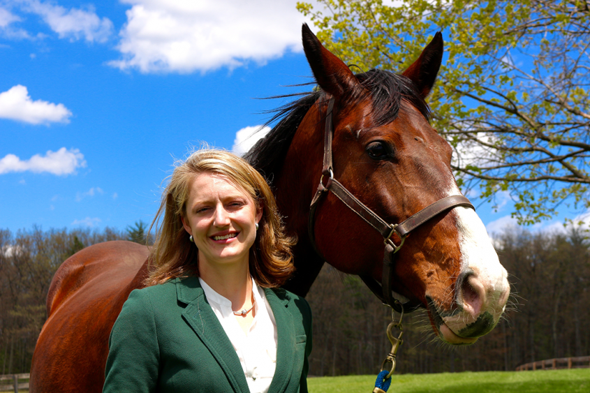 Heidi Reesink with horse at the Cornell Equine Park