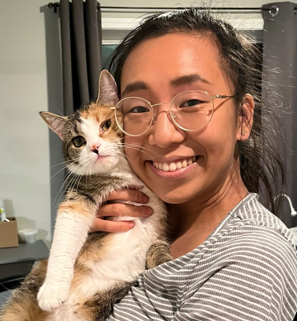 Tiffany Kei with a cat