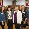 A group shot of the Hometown Alumni Award winners with President Pollack at Homecoming