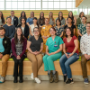 A group of new interns and residents in the CVM atrium