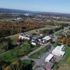 Aerial drone footage of the Baker Institute in fall 2019