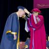 City University President Way Kuo (right) presents Cornell Provost Michael Kotlikoff with honorary fellowship 