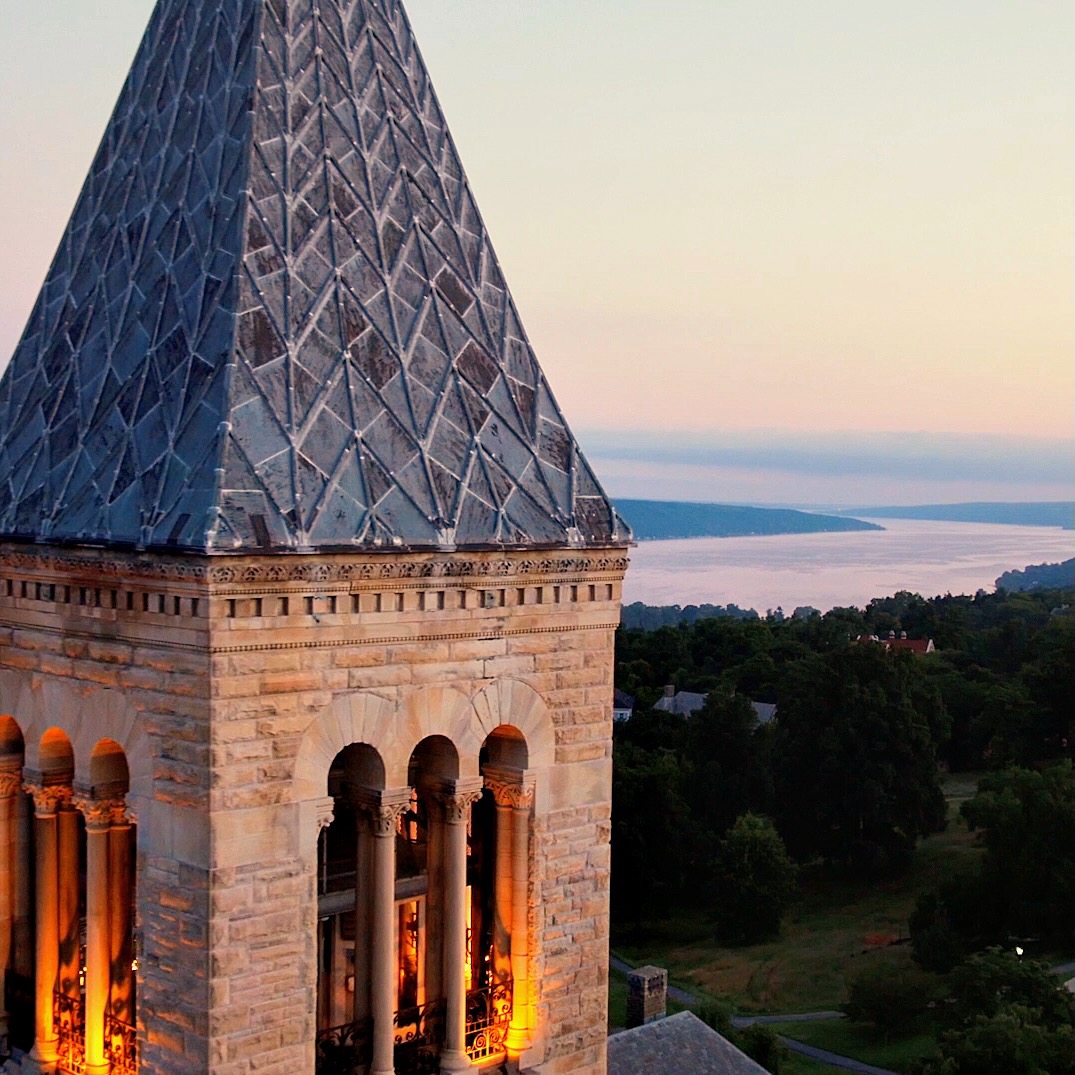 aerial view of cornell tower