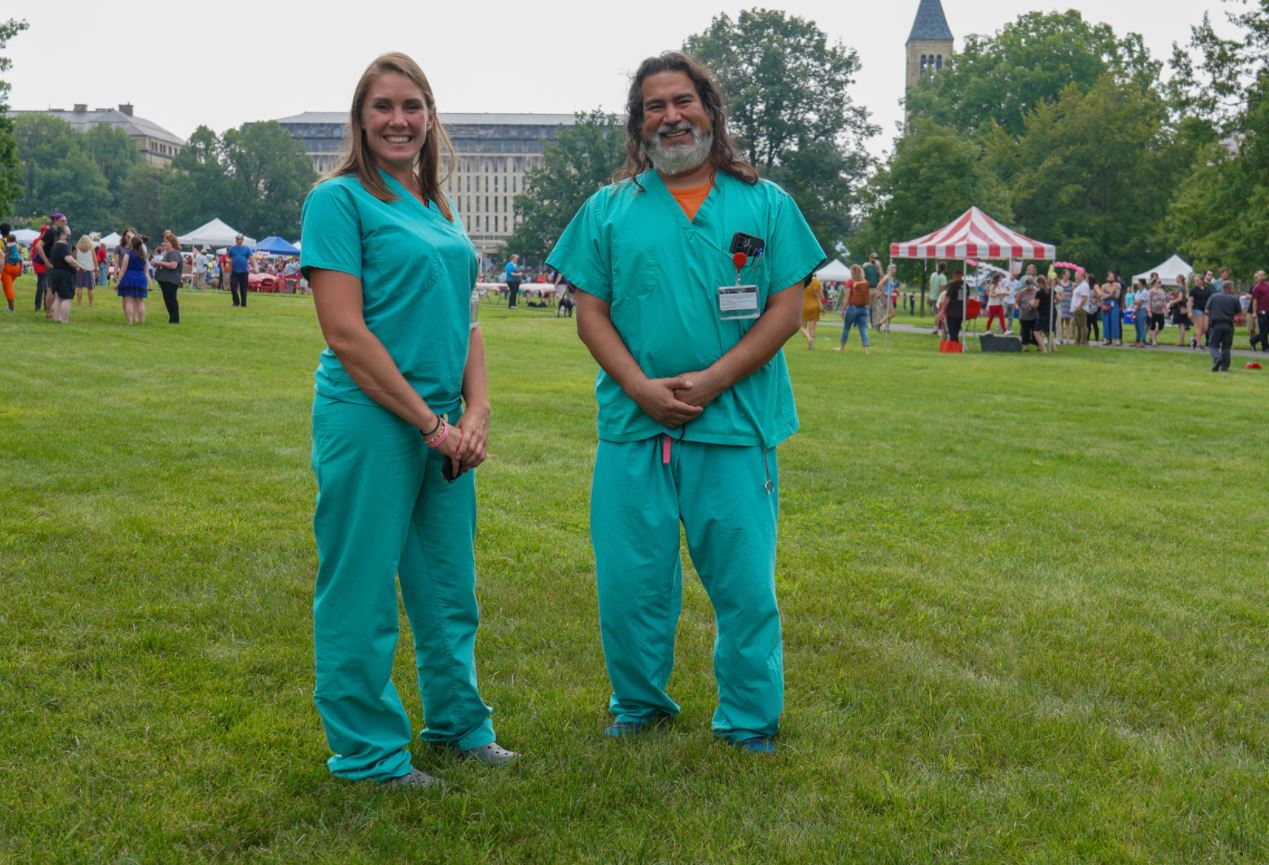 staff members on the arts quad